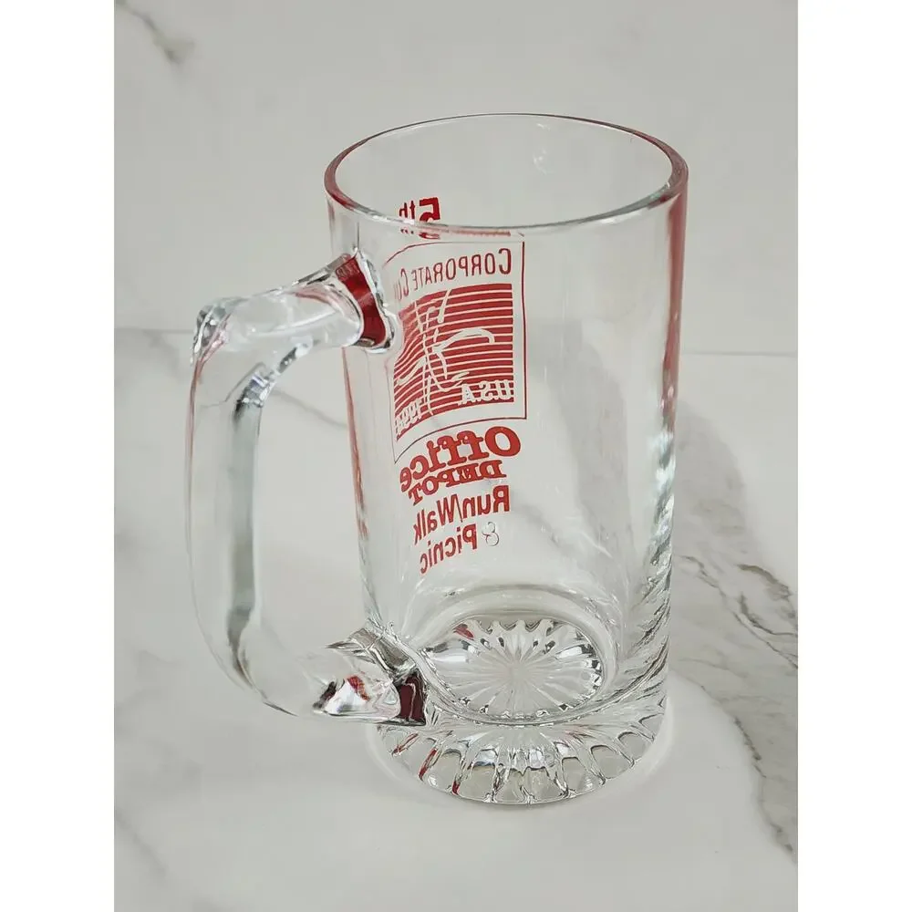 Office Depot Mug Beer Glass Corporate Cup Run Walk Picnic 1994 USA 5 1/2